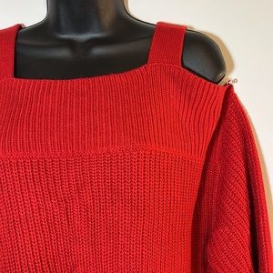 Sexy RED - Fashion to Figure Cold Shoulder Knit Sweater